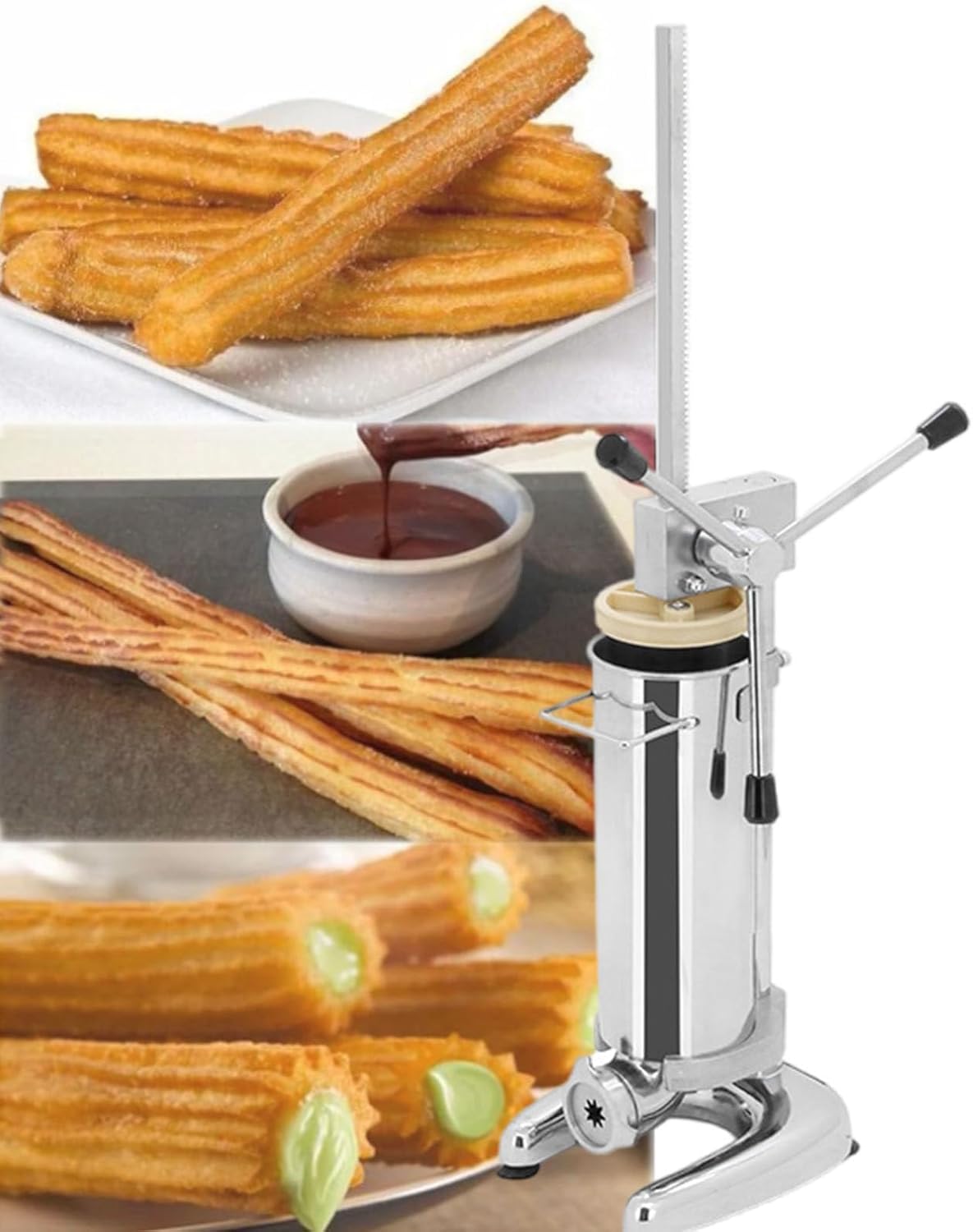Churro Machine, 3L Commercial Latin Fruit Donut Machine, Churro Filling Machine for Cafeteria, Kitchen