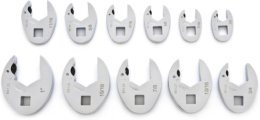 GEARWRENCH 11 Pc. 3/8" Drive Ratcheting Crowfoot Wrench Set, SAE - 89118