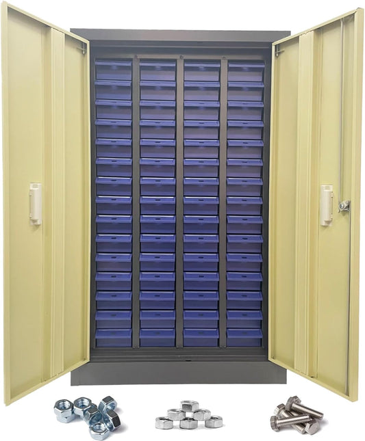 Hardware Organizer 60 Small Drawers Part Cabinet with Door Storage Cabinet Parts Storage Box Mid Tool Chest for Parts