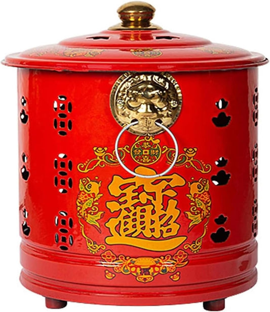 Smokeless Burn Barrel,Burn Barrel, Burn Barrel Outdoor Fire Pits Burn Barrel Trash，Stainless Steel Incinerator Cage with Lid，incinerator，(25cm(9.8in))