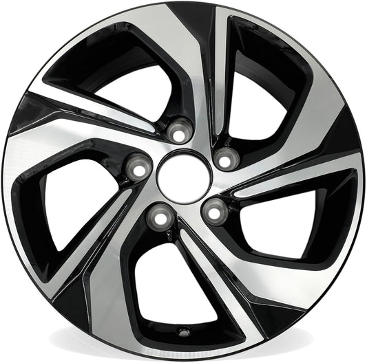 New Single 16" 16x7 Inch Wheel for 2016–2017 Honda Accord | OEM Design Replacement Alloy Rim | Machined Black | Direct Fit - OE Stock Specs | 64078