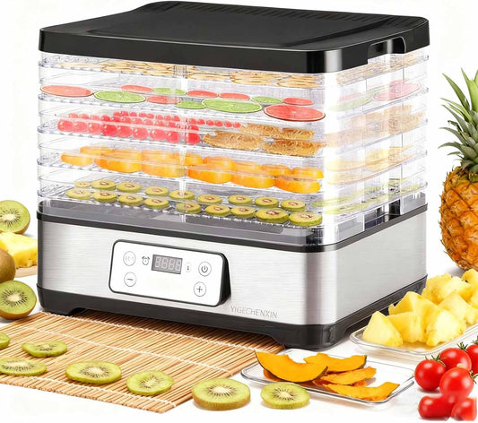 280W Food Dehydrator 34×30×29 Cm Upgrade Commercial Use Small Transparent Food Grade Meat Dryer Kitchen Appliance for Drying Food for Apples, Vegetables