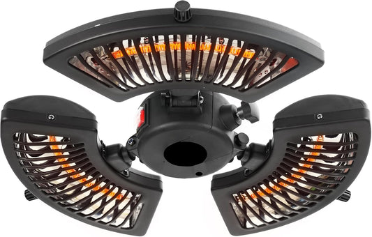 Star Patio Outdoor Heater, Electric Parasol Heater, Umbrella Patio Heater with 3 Heat Levels, 1500W Instant Heating, Tip-Over & Overheat Protection, Infrared Patio Heater, ZHQ2027-P