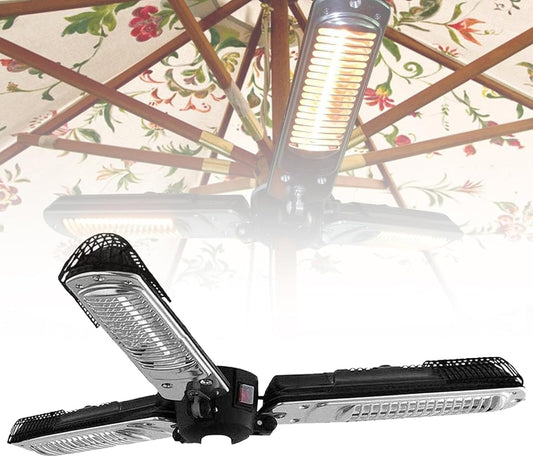 Electric Patio Heater, Outdoor Hanging Umbrella Heater/3 Heat Settings/Folding Radiant 1500