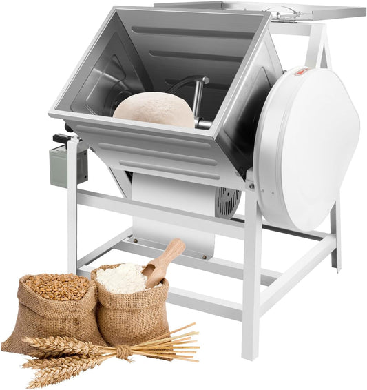 Fenjidrop Electric Dough Mixer 30QT, 1500W Commercial Dough Mixing Machine with Forward & Reverse, Heavy Duty Spiral Flour Mixer for Baking Bread, Pizza Dough, 110V