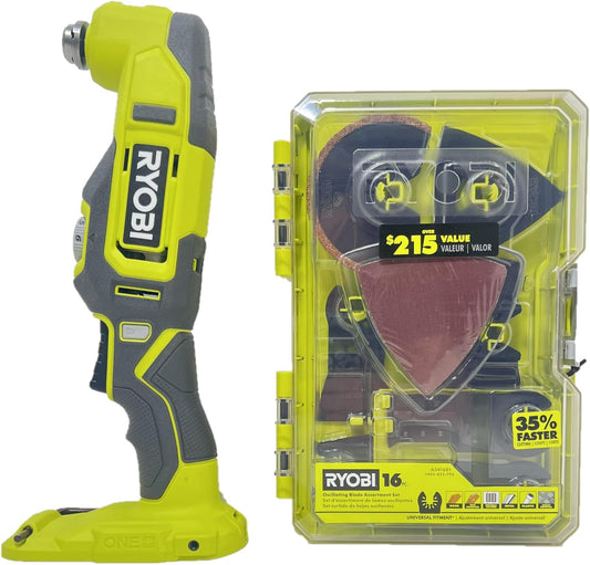 Ryobi 18-Volt Cordless Multi-Tool with 16-Piece Oscillating Multi-Tool Blade Accessory Set – PCL430 + A241601
