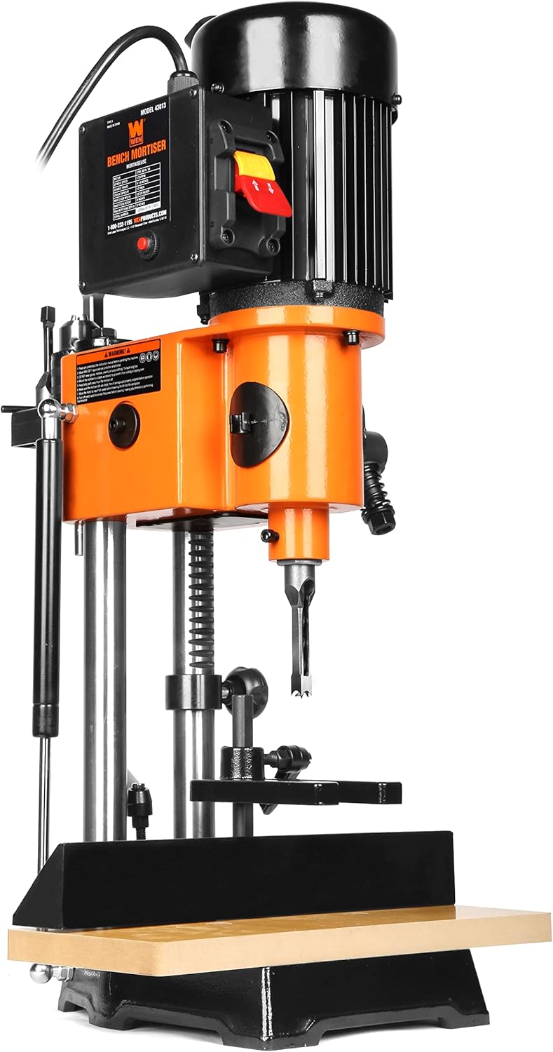 WEN Bench Mortiser, 5-Amp Cast Iron with Chisel Bit Set (43013)