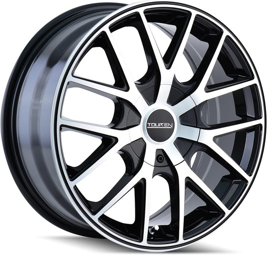 TR60 18x8, Bolt Pattern: 5x100/4.5, Offset: 40, BLACK/MACHINED FACE/BLACK RING, set of 1