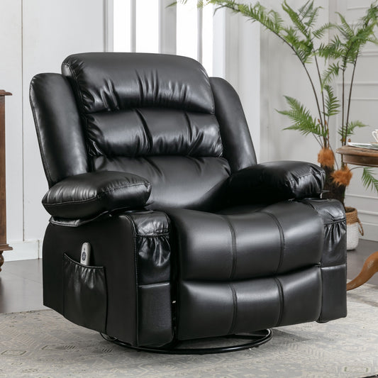 Boyel Living Massage Swivel Rocker Recliner Chair with Vibration Massage and Heat Ergonomic Lounge Chair