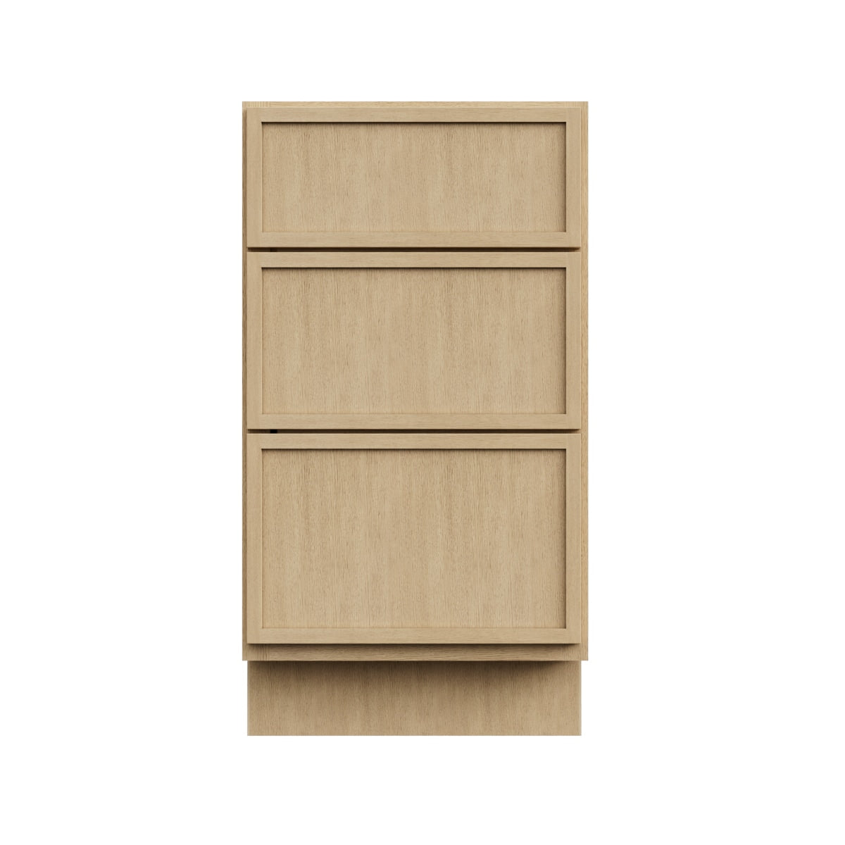 RELIABILT Webster 18-in W x 34.5-in H x 24-in D White Oak 3 -Drawers Drawer Base Ready to assemble (RTA) Plywood Cabinet Recessed Panel