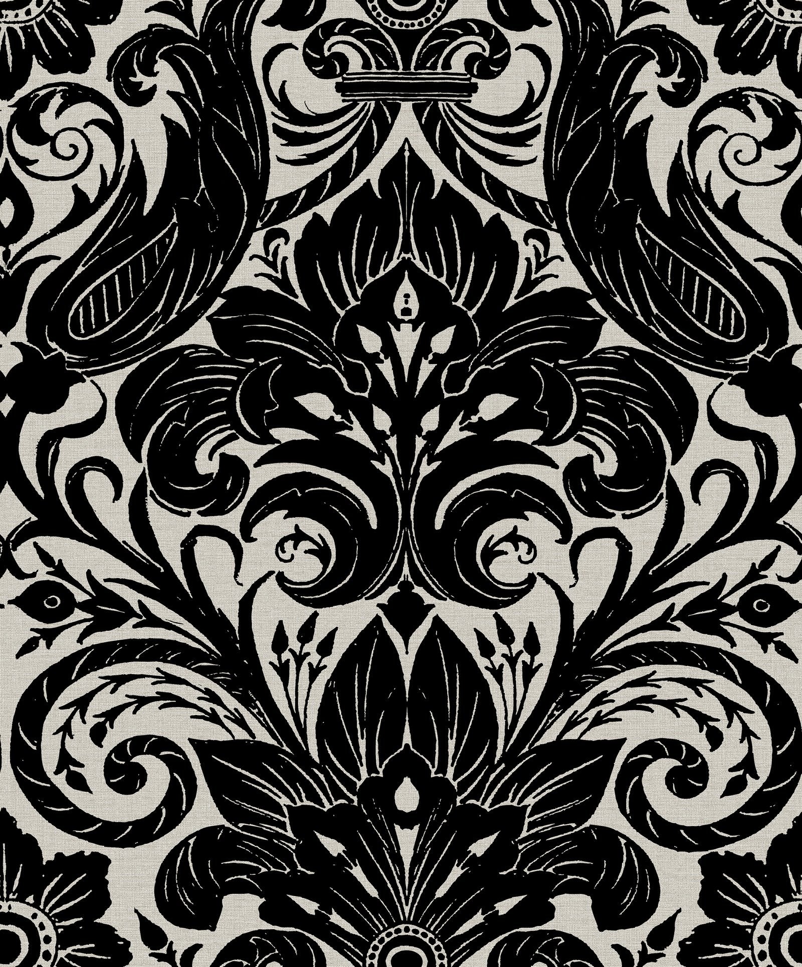 Galerie Off The Wall Damask Sauvage Black Wallpaper LB25166