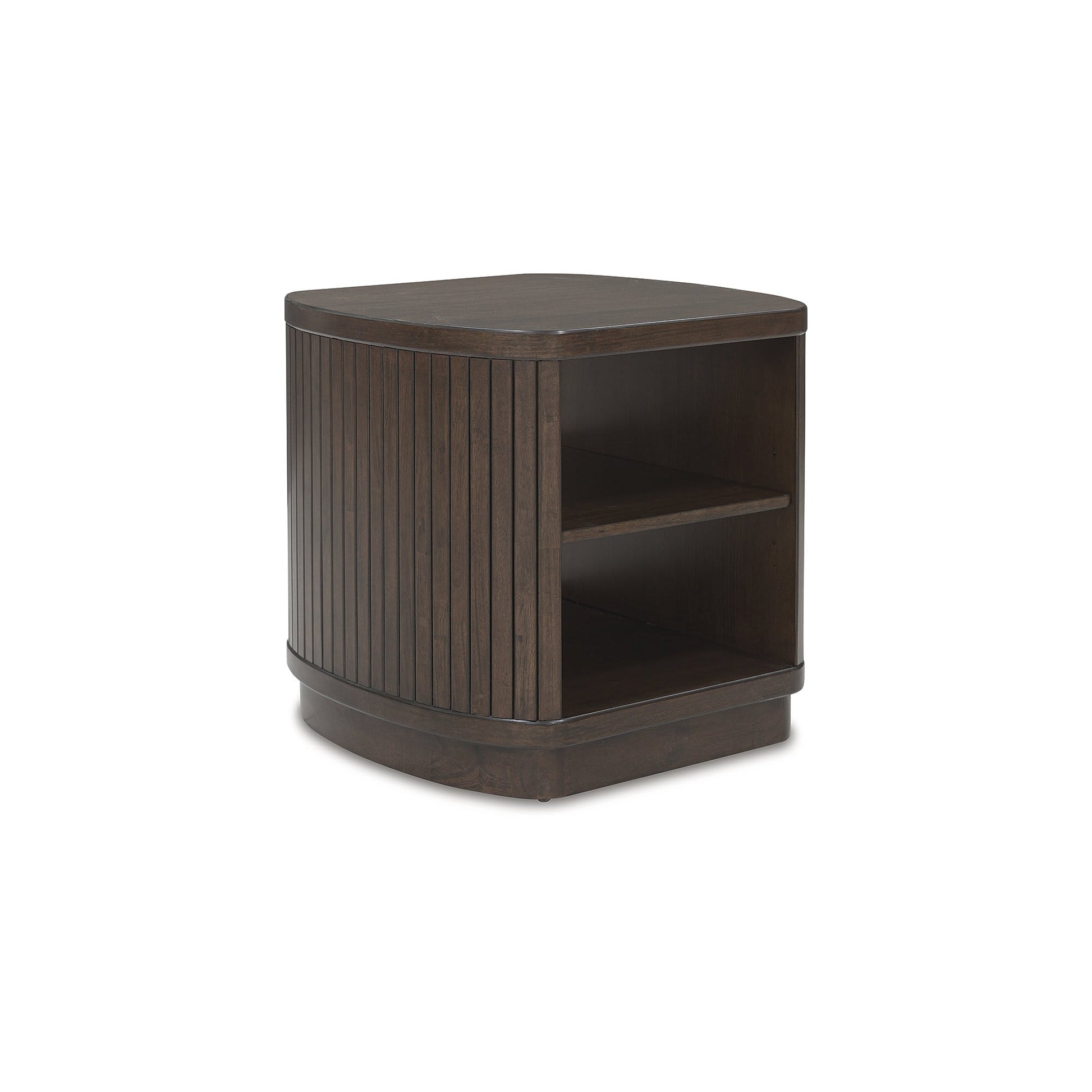 Signature Design by Ashley Korestone Warm Brown Mango Wood Square End Table with Lower Shelf