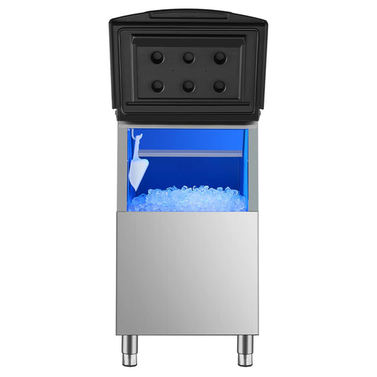 VEVOR Commercial Ice Maker Storage Bin  250LBS Capacity Ice Bin  Stainless Steel Ice Storage Bin with Filter and Adjustable Anti-slip Rubber Feet  Suitable for Restaurant Hotel and Beverage Shops