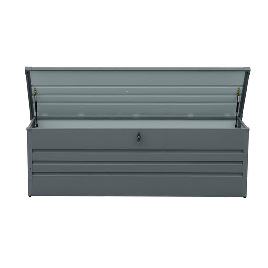 Bybafun 72.8-in L x 32.2-in 260-Gallon Black Metal Deck Box