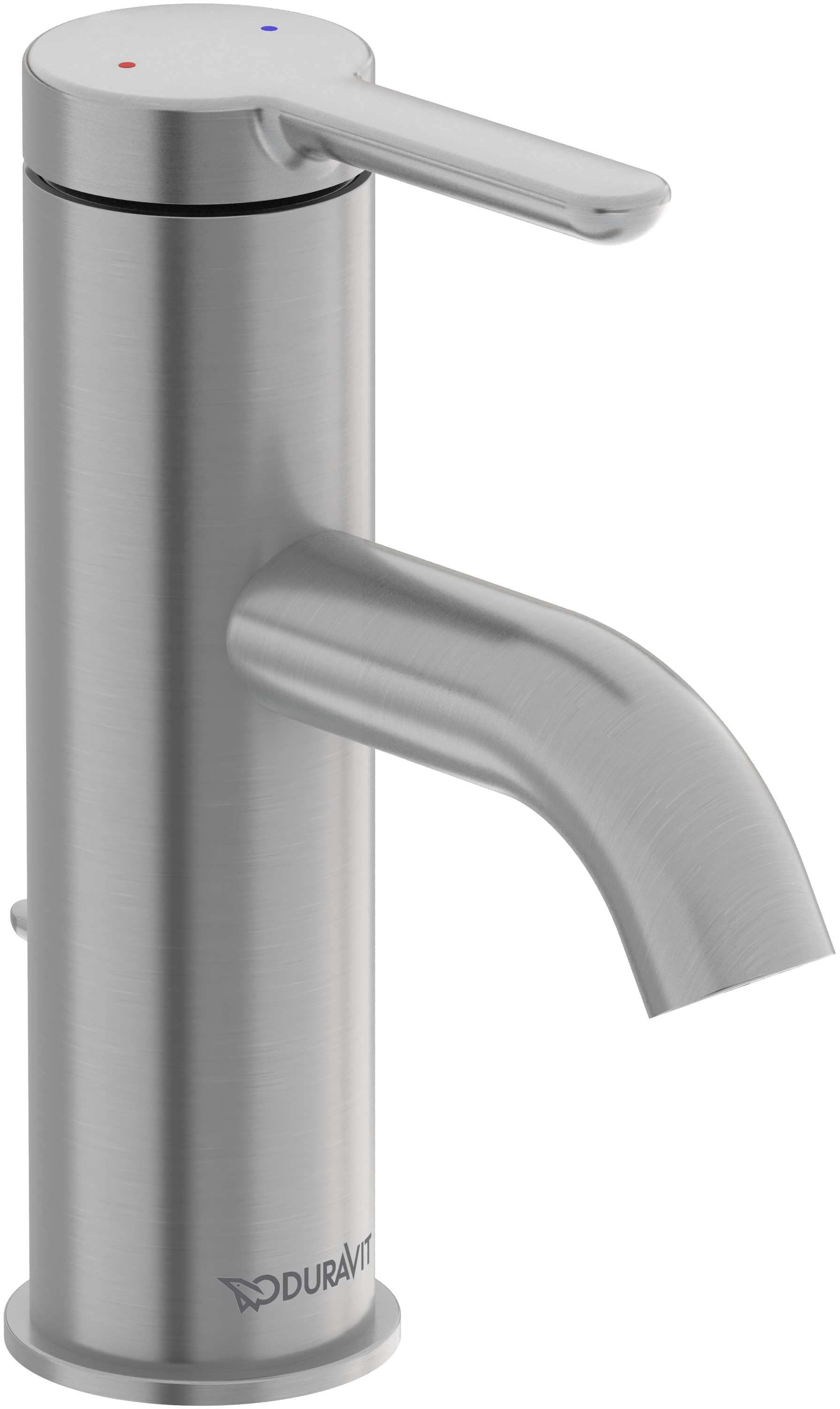 Duravit 1-Single Handle Single Hole Bathroom Faucet with Deck Plate Included and Drain Kit Included in Brushed Nickel