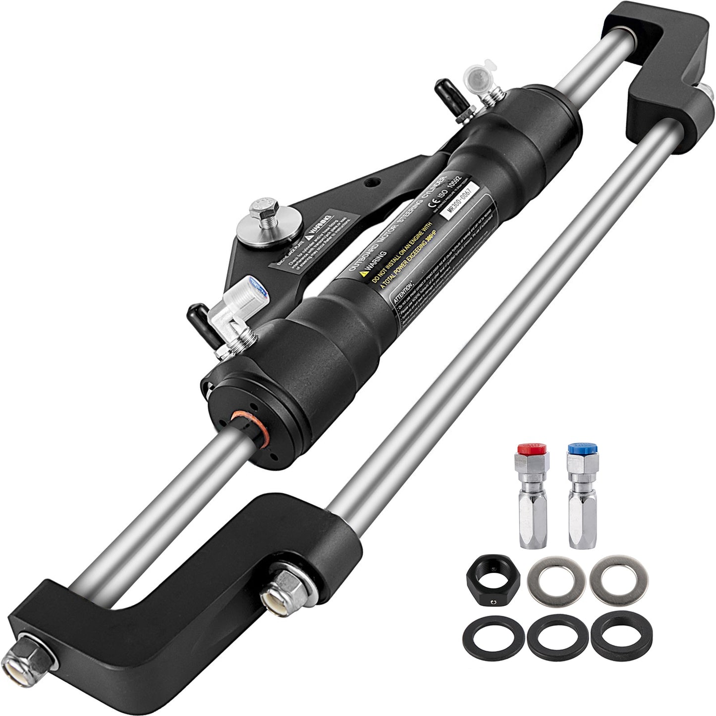 VEVOR Hydraulic Steering Cylinder 300HP  Hydraulic Steering Front Mount Hydraulic Outboard Marine Steering Kit Without Hydraulic Hose and Helm for Outboards Boat Steering System
