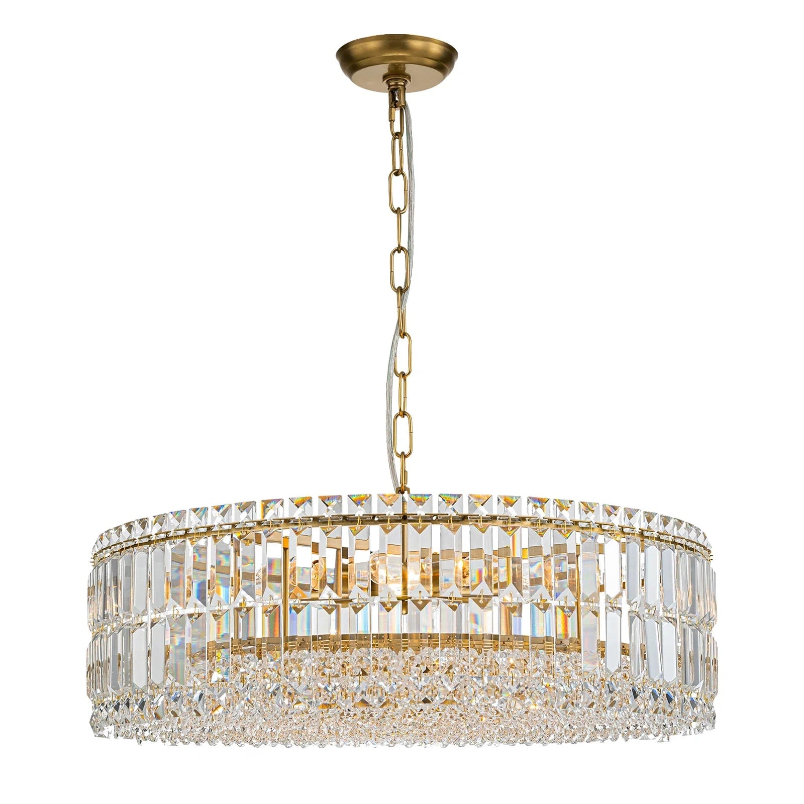 LLHZSY 8 -Light Gold Glam Crystal For Use in Bedrooms, Dining Rooms, Foyers, Kitchens, Living Rooms Chandelier