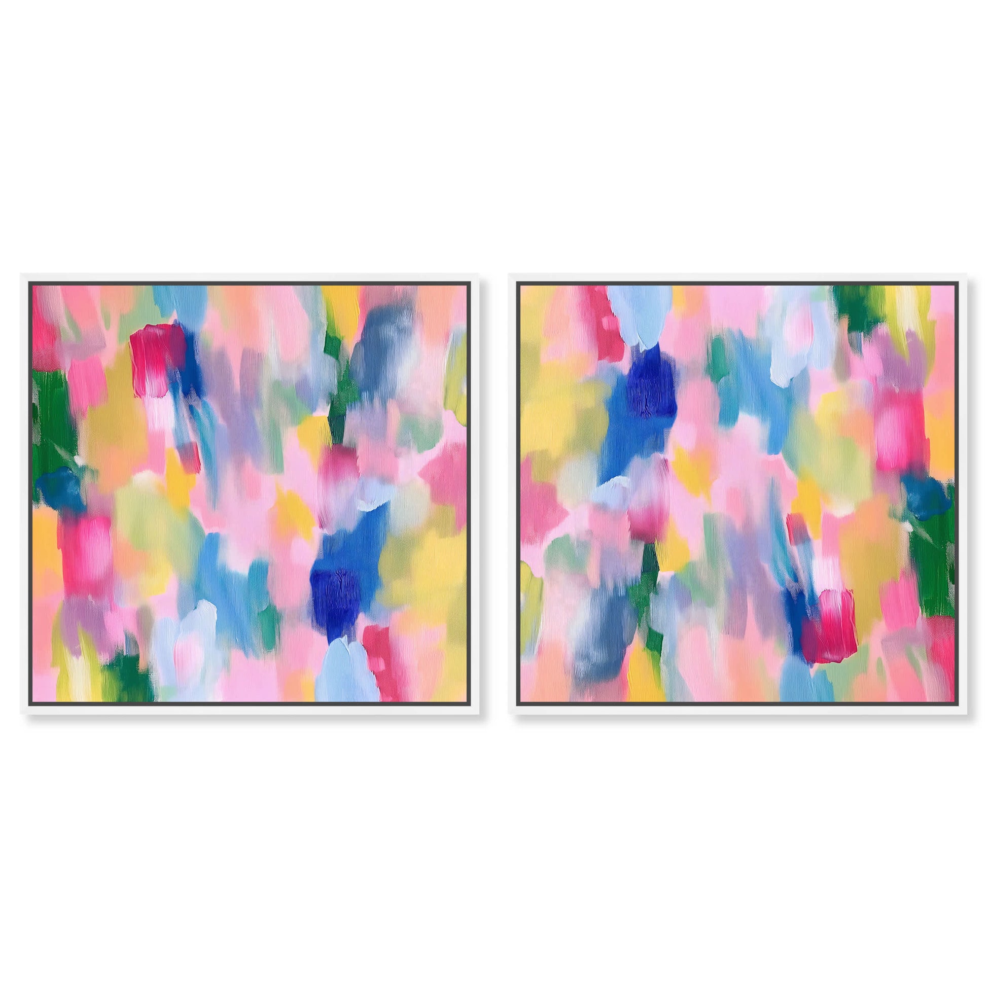 Art Remedy Colorful Rhythm Set Modern/Contemporary Print by  White Frame 16 x 16