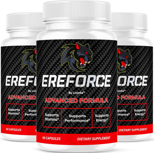 (3 Pack) Ereforce - Ereforce Capsules Advanced Daily Formula Premium All Natural Ingredients- Maximum Strength, EreforcePills Support Reviews for Overall Health and Wellness, 180 Capsules for 3 Months