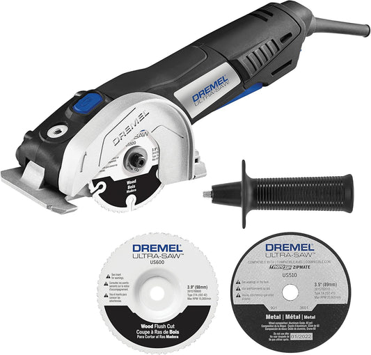 Dremel US40 Ultra-Saw Corded Compact Saw Tool Kit with 3 Cutting Wheels and Auxiliary Handle