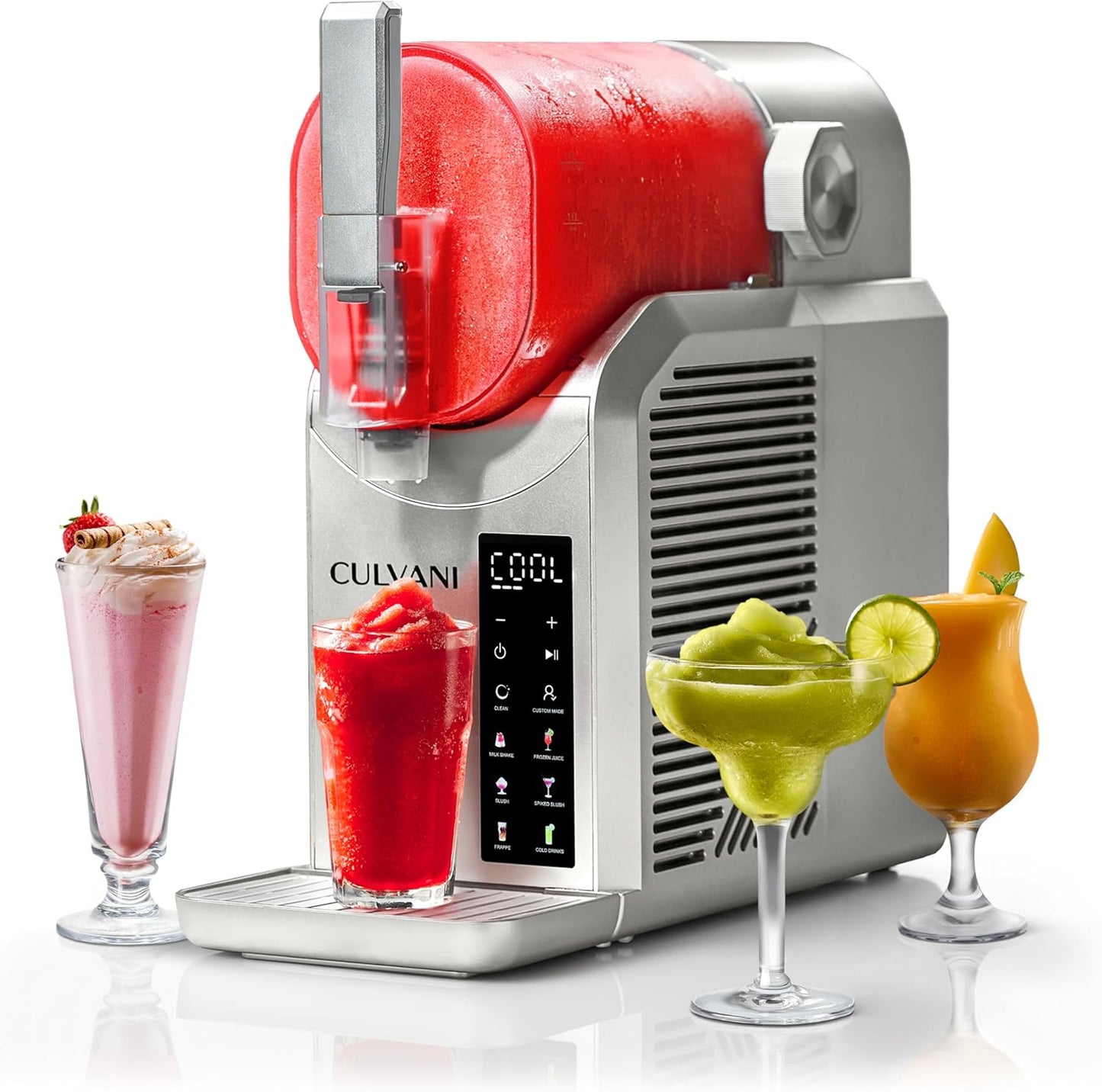 Chillux Frozen Drink Maker for Home Bar | Digital Display Slushie Machine, Margarita & Cocktail Slush Maker | Quiet Operation, Easy Clean, 6 Preset Modes, 4-Hour Cooling for Parties & Family Fun