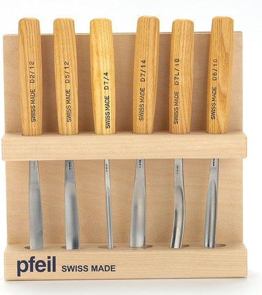 PFEIL "Swiss Made" Intermediate Size Carving Tools Set of 6