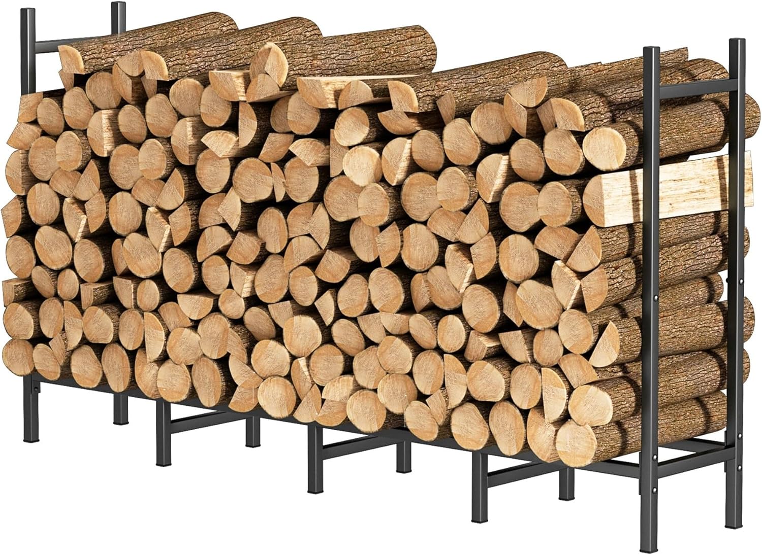 Fnacuody Firewood storage rack 5.3ft Outdoor Steel Firewood Log Rack Wood Storage Holder for Fireplace Heavy Duty Logs