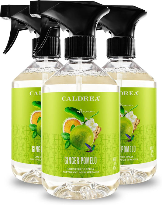 Caldrea Multi-surface Countertop Spray Cleaner, Made with Vegetable Protein Extract, Ginger Pomelo, 16 oz, 3 Pack