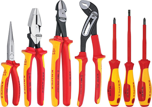 KNIPEX 7 Pc Pliers/Screwdriver Tool Set, 1000V, Nylon Pouch