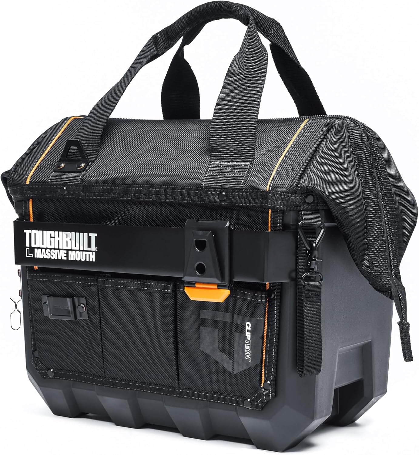 ToughBuilt - Massive Mouth 16" Tool Bag, Heavy-Duty Wide-Opening Tool Bag with Hard Body Construction, Reinforced Handles, Shoulder Strap, and 28 Pockets