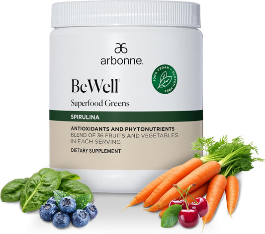 Arbonne BeWell Superfood Greens Powder - Health Supplement Powder Made from a Variety of Fruits and Vegetables, Organic Green Juice Supplement, 7.8 oz