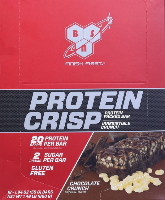 BSN Protein Crisp, Chocolate Crunch, 12 Bars, 1.94 oz (55 g) Each