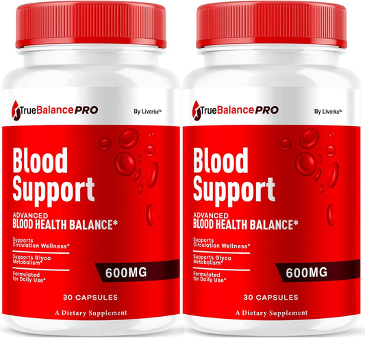 (2 Pack) True Balance Blood Support Pro Glycogen Capsules Maximum Strength, TrueBalancePro Pills Supplement Multivitamin All Natural Advanced Formula Daily Health & Wellness, 60 Capsules for 3 Months