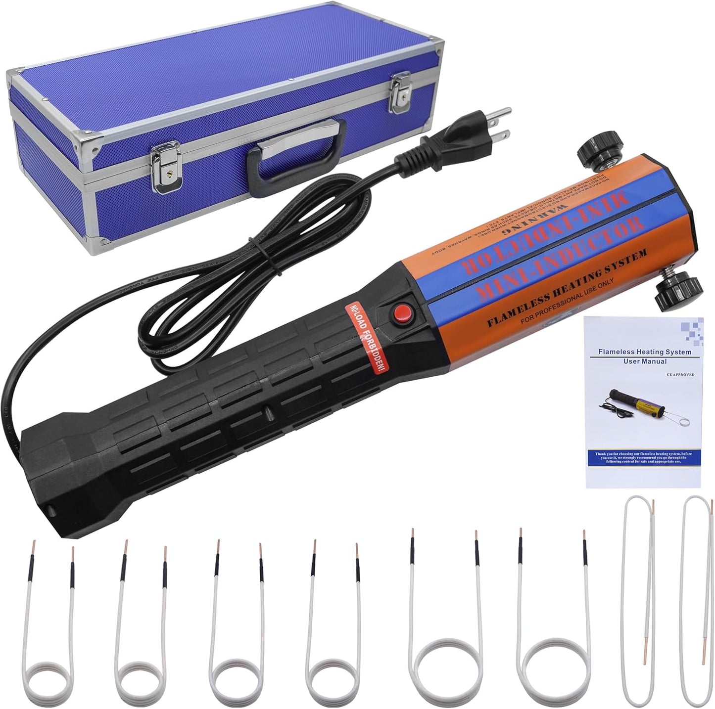 Magnetic Induction Heater Kit, 1000W 110V Induction Heater Bolt Removal Tool, Magnetic Flameless Heating Tool For Rusty Screw Removing, 8 Coils and Box, Overheat Protection