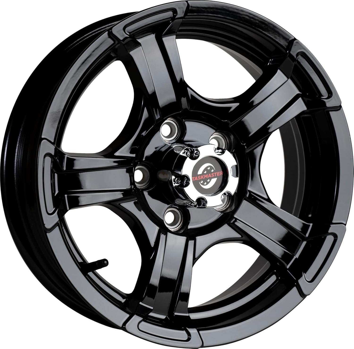Viking Series 15x5 Trailer Wheel 5x4.5 Black Full Paint Aluminum Trailer Rim
