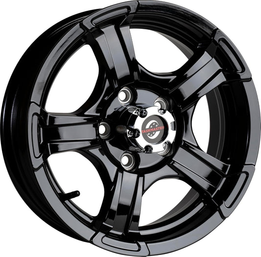Viking Series 15x5 Trailer Wheel 5x4.5 Black Full Paint Aluminum Trailer Rim