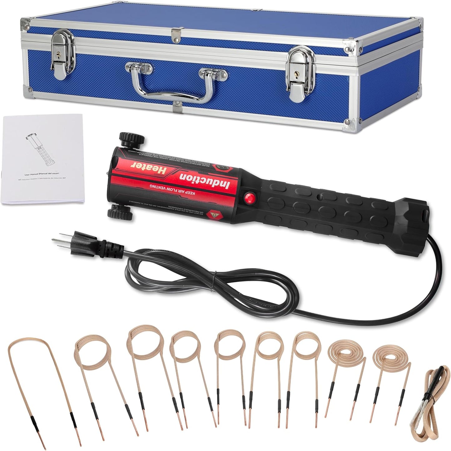 Dojqan 1200W Induction Heater Bolt Removal, 110V Induction Bolt Removal Tool,Heat Induction Tool For Rusty Screw Removing with 10 Coils and Intelligent Protection