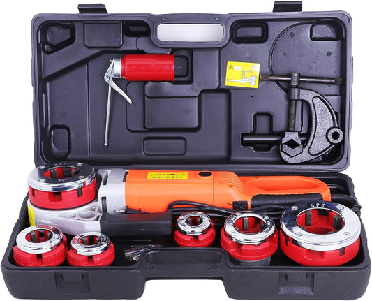 Portable Electric Pipe Threader Pipe Threading Machine with 6 Dies, 2300W Pipe Threading Tool for Galvanized Pipe Iron Pipe Threading 1\/2" to 2" (110V)
