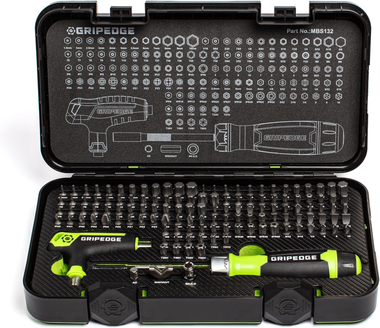 GRIPEDGE Tools | 132-PC R.P.T. Multi-Bit Driver Set