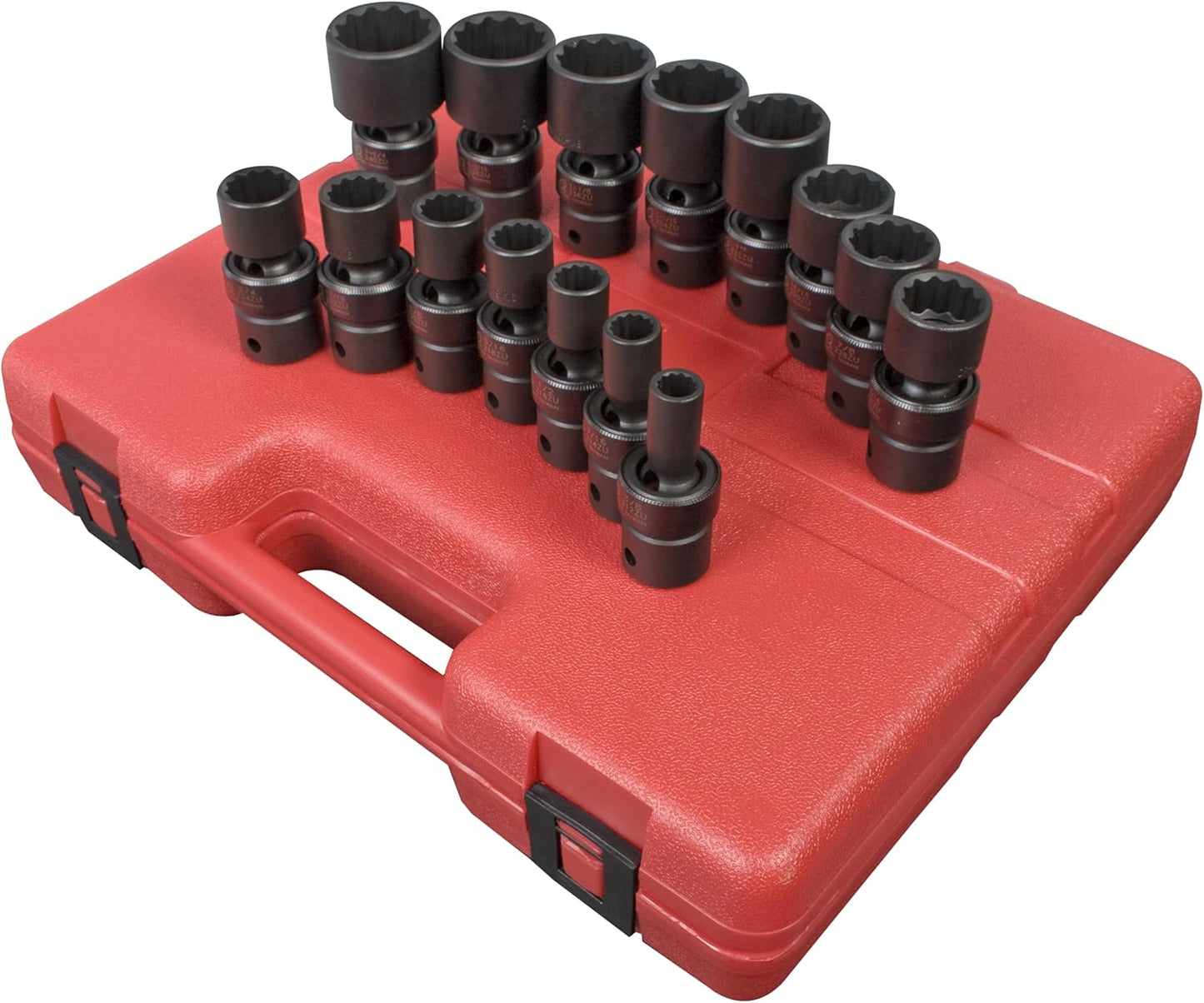 SUNEX TOOLS 2856 1\/2-Inch Drive Universal 12-Point SAE Impact Socket Set, 15 Piece