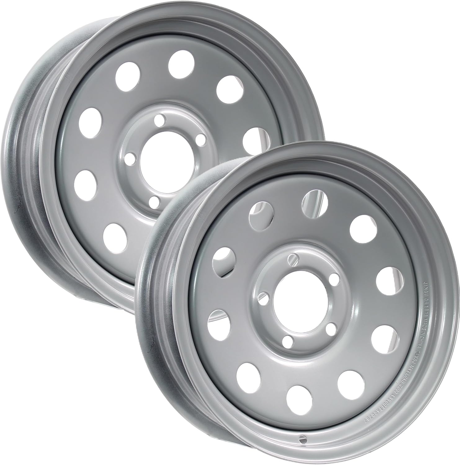 eCustomrim 2-Pack Boat Trailer Rims Wheels 15" 15X6 5 Lug Hole Bolt Silver Modular