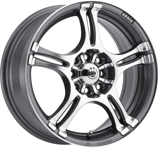 Konig Incident Graphite Machined Wheel (15x6.5"/4x100mm)
