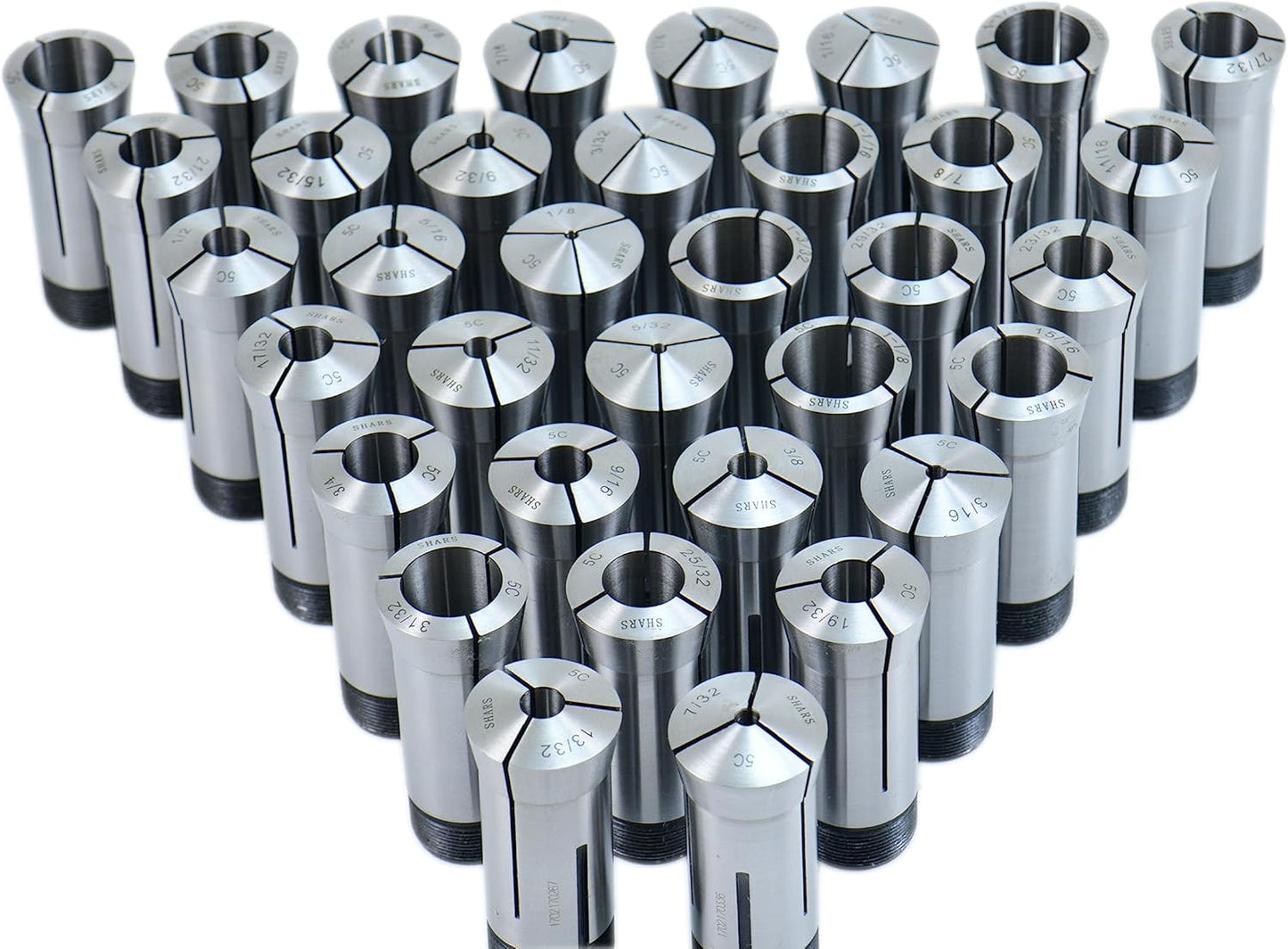 Shars 35 Pc 1/16" ~ 1-1/8" By 32nds High Precision 5C Round Collet Set 0.0005" TIR NEW 202-5290 R[