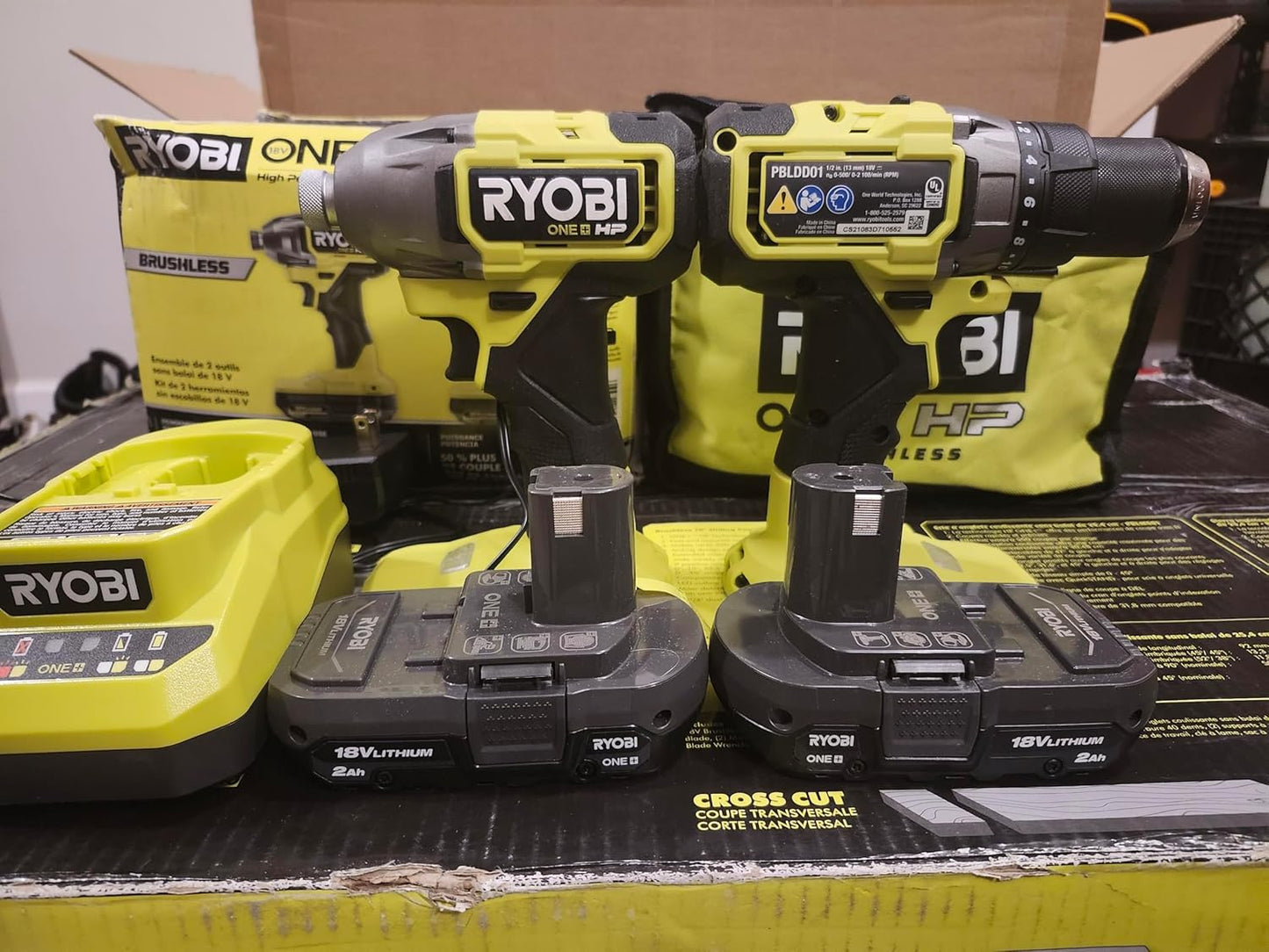 Ryobis Tools RYOBI 18V ONE+ Lithium-Ion Cordless DrillDriver and Impact Driver Combo Kit (2-Tool) with (2) Batteries