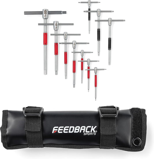 Feedback Sports | Modular T-Handle Kit Hex + Torx Wrench Set | Includes 10 Tools (7 Hex Wrenches & 3 Torx) | For Bicycle Maintenance & Repair