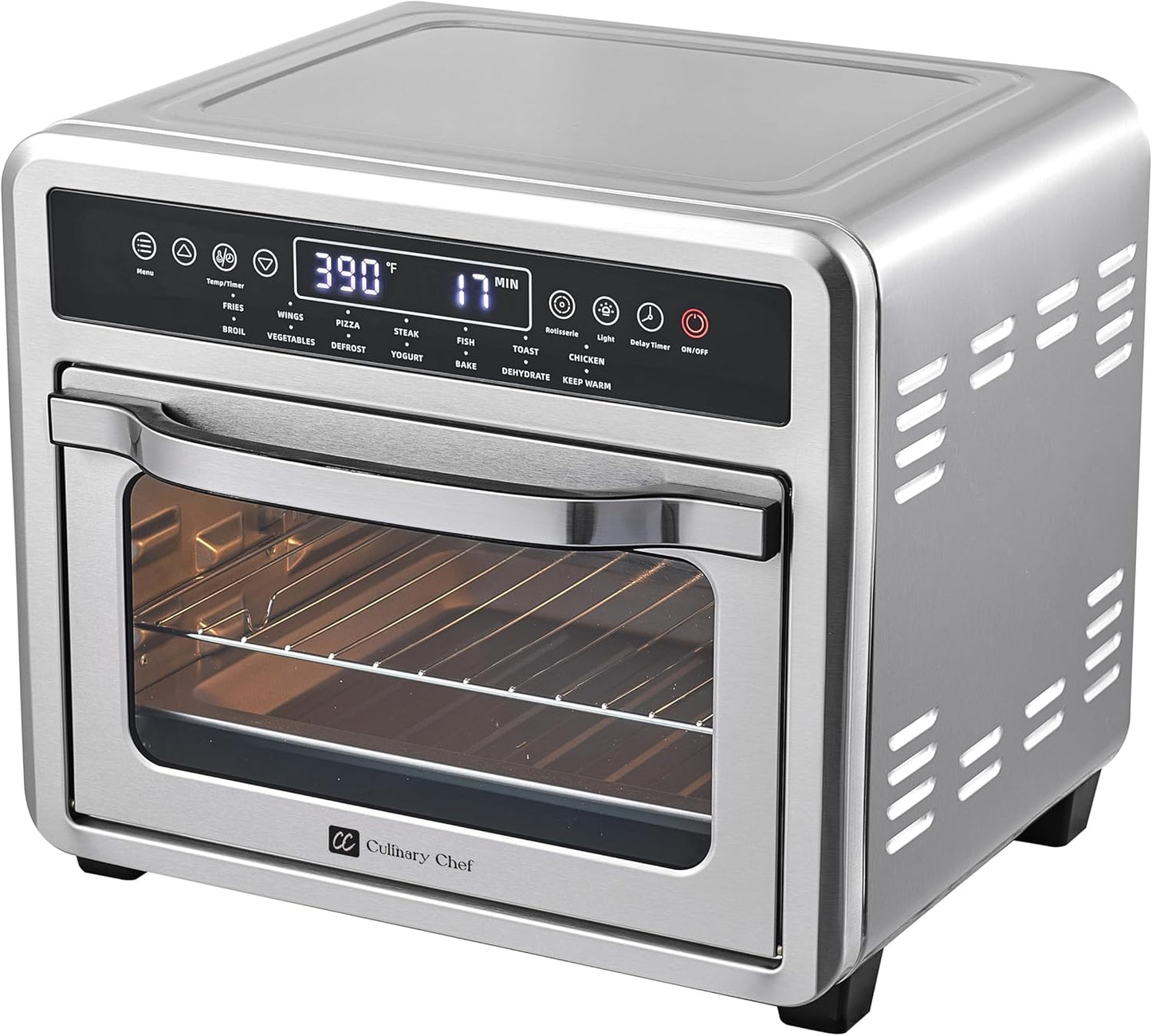 CULINARY CHEF CAFO109-SS 27-Quart Digital Air Fryer Oven, Stainless, 27qt