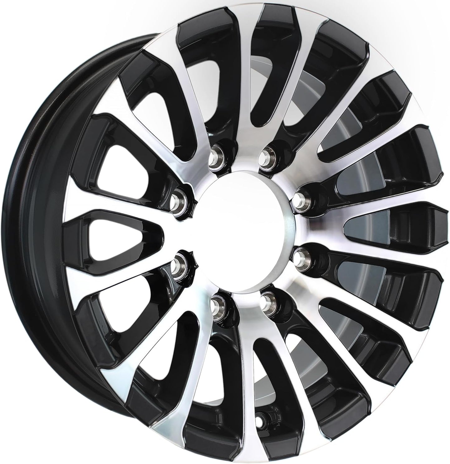 eCustomrim Aluminum Trailer Wheel 16X7 16 X 7 8 Lug 6.5 Center Avalanche Matte Black Rim
