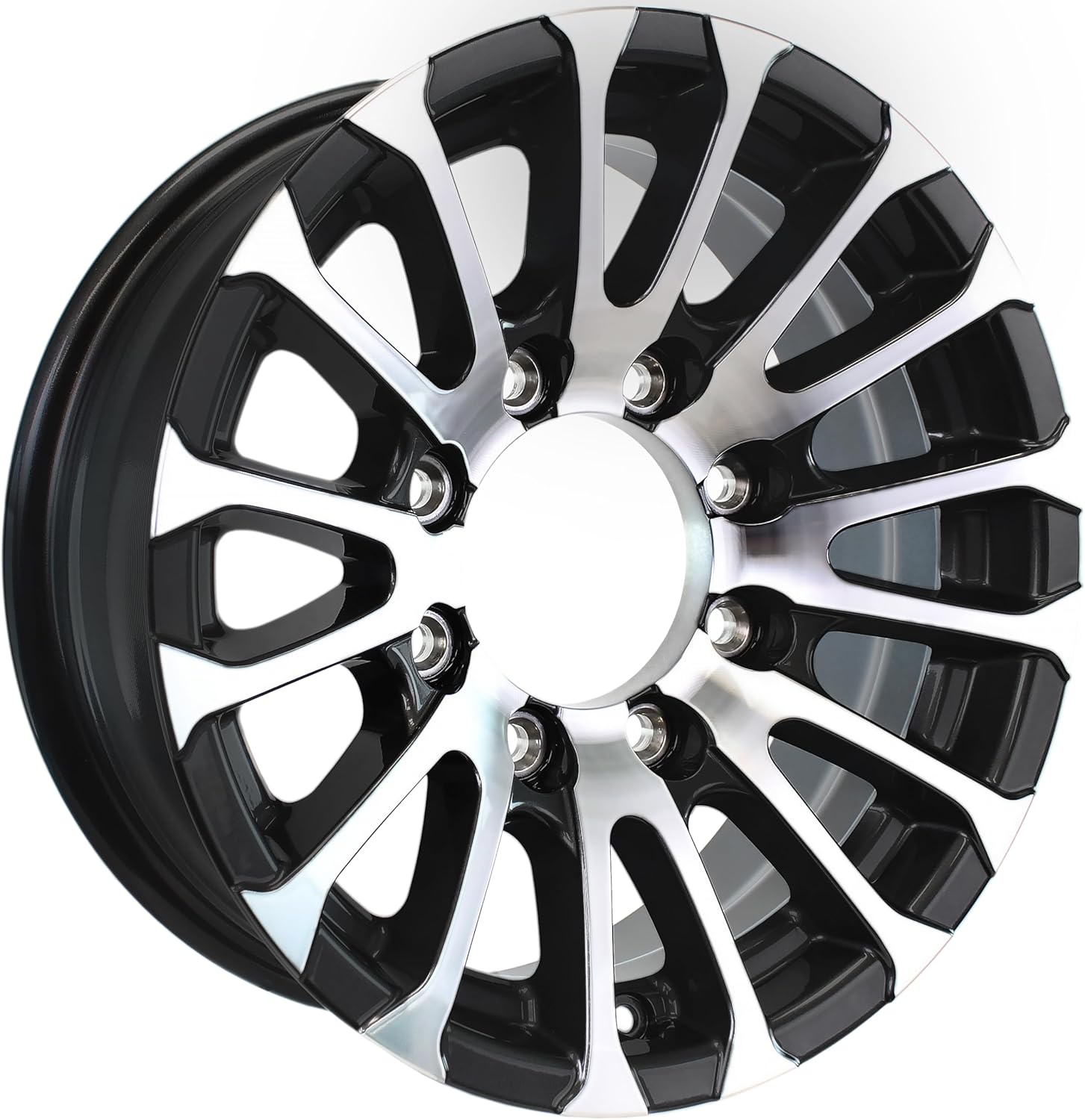 eCustomrim Aluminum Trailer Wheel 16X7 16 X 7 8 Lug 6.5 Center Avalanche Matte Black Rim