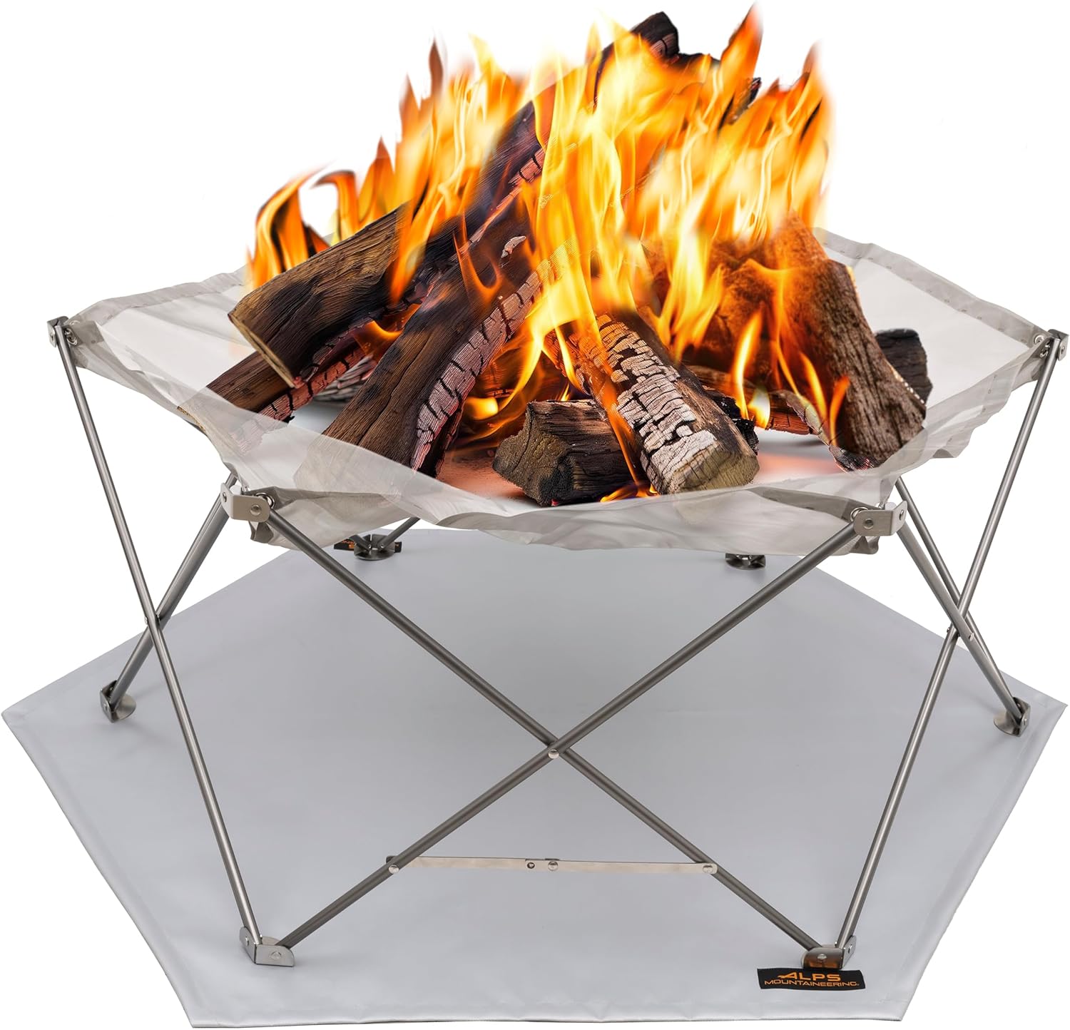 ALPS Mountaineering Gaze Fire Pit – Portable Stainless Steel Mesh Outdoor Fire Pit with Ground Heat Shield & Carry Bag for Camping, Backyard, Travel, Tailgating & Overlanding
