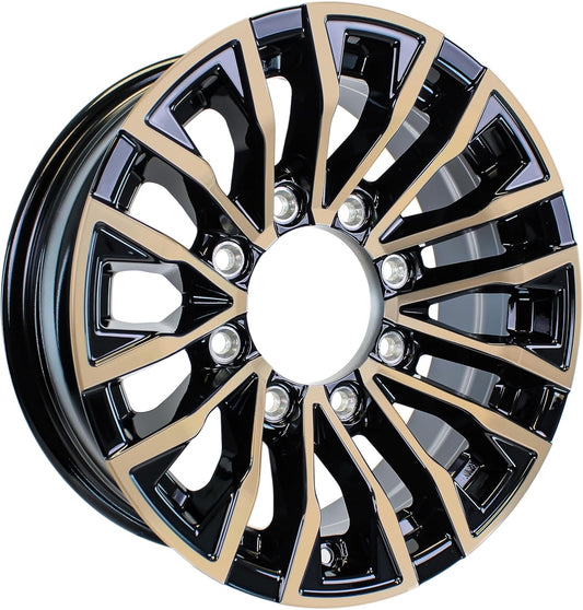 eCustomrim Aluminum Trailer Wheel 16X6 16" Brushed Gold Finish 8 Lug On 6.5" Center Edge Rim